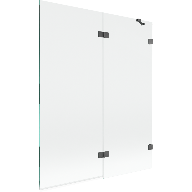 Mexen Lunar vonios sienelė su 2 sparnais, dešinė 140 x 150 cm, skaidri, šlifuota pilka matinė - 897-140-100-66-00-P