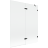 Mexen Lunar vonios sienelė su 2 sparnais, dešinė 140 x 150 cm, skaidri, šlifuota pilka matinė - 897-140-100-66-00-P