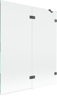 Mexen Lunar vonios sienelė su 2 sparnais, dešinė 140 x 150 cm, skaidri, šlifuota pilka matinė - 897-140-100-66-00-P