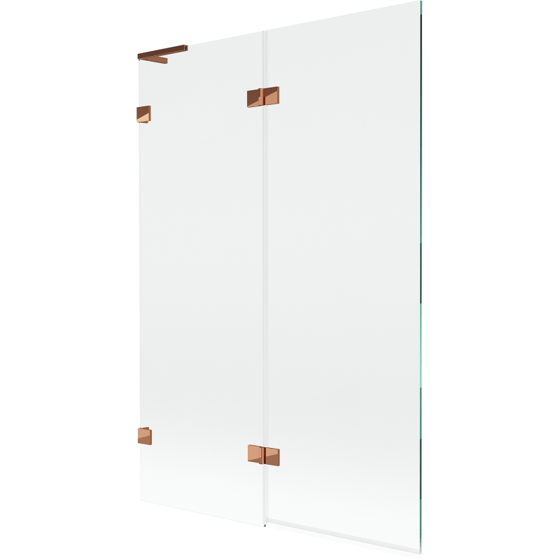 Mexen Lunar L vonios kairysis 2-durų ekranas 120 x 150 cm, skaidrus, rožinis auksas - 897L-120-100-60-00-L