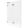 Mexen Lunar L vonios ekranas 2-durų kairysis 120 x 150 cm, skaidrus, rožinis auksas - 897L-120-100-60-00-L