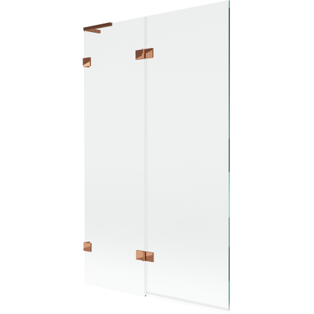 Mexen Lunar L vonios ekrano 2-durys kairysis 110 x 150 cm, permatomas, rožinis auksas - 897L-110-100-60-00-L