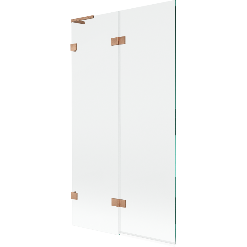 Mexen Lunar L vonios ekranas, dviejų durų, kairysis, 100 x 150 cm, skaidrus, šlifuotas varis - 897L-100-100-65-00-L