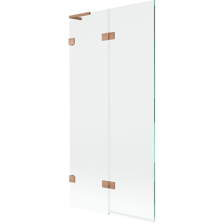 Mexen Lunar L vonios ekrano dvigubų durų kairysis 90 x 150 cm, skaidrus, šlifuota varis - 897L-090-100-65-00-L