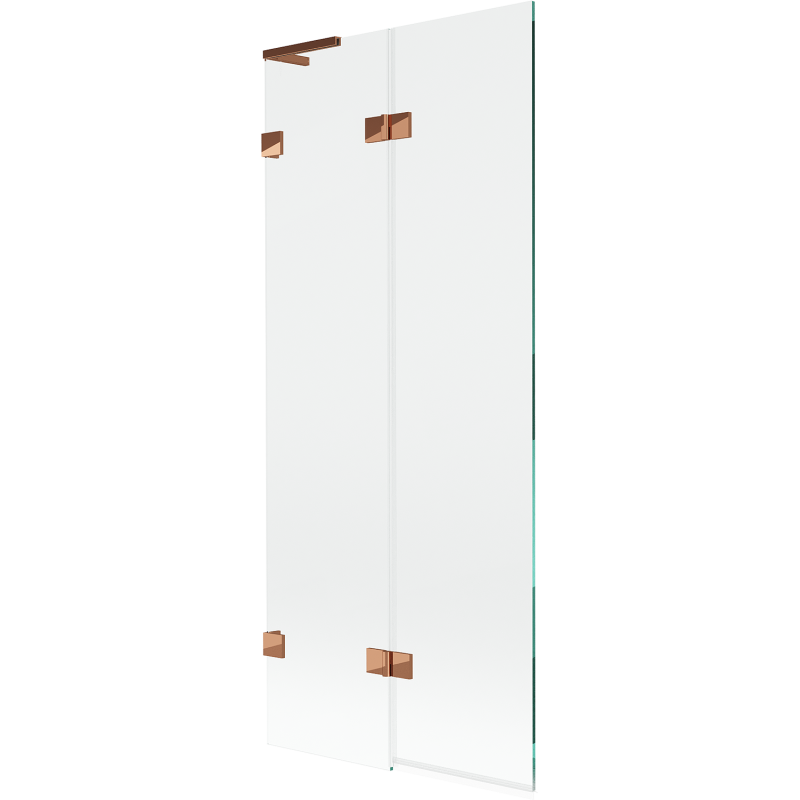 Mexen Lunar L vonia dviem durelėm kairė 80 x 150 cm, skaidri, rožinis auksas - 897L-080-100-60-00-L