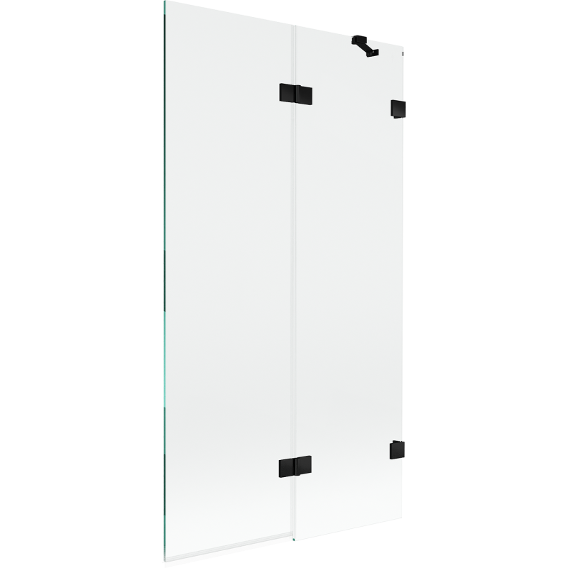 Mexen Lunar vonios ekrano 2 durys dešinės 100 x 150 cm, permatomas, juodas - 897-100-100-70-00-P