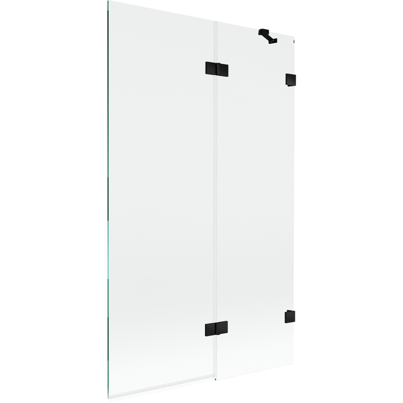 Mexen Lunar vonios pertvara 2-durų dešinė 110 x 150 cm, skaidri, juoda - 897-110-100-70-00-P