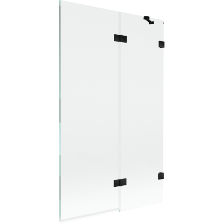 Mexen Lunar vonios pertvara 2-durų dešinė 110 x 150 cm, skaidri, juoda - 897-110-100-70-00-P