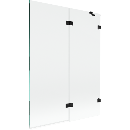 Mexen Lunar vonios dušo pertvara, 2-jų durų, dešinės pusės, 130 x 150 cm, permatomas, juodas - 897-130-100-70-00-P
