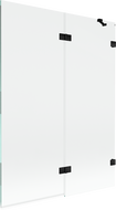 Mexen Lunar vonios dušo pertvara, 2-jų durų, dešinės pusės, 130 x 150 cm, permatomas, juodas - 897-130-100-70-00-P