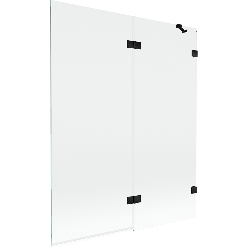 Mexen Lunar dviejų durų vonios ekranas, dešinysis 140 x 150 cm, permatomas, juodas - 897-140-100-70-00-P