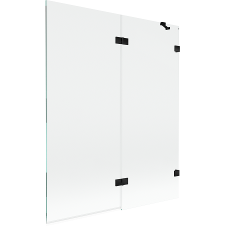 Mexen Lunar dviejų durų vonios ekranas, dešinysis 140 x 150 cm, permatomas, juodas - 897-140-100-70-00-P
