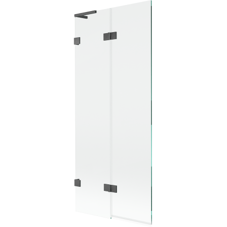 Mexen Lunar L vonios pertvara, dvisparnė, kairė 80 x 150 cm, permatoma, šlifuota ginklo pilka - 897L-080-100-66-00-L