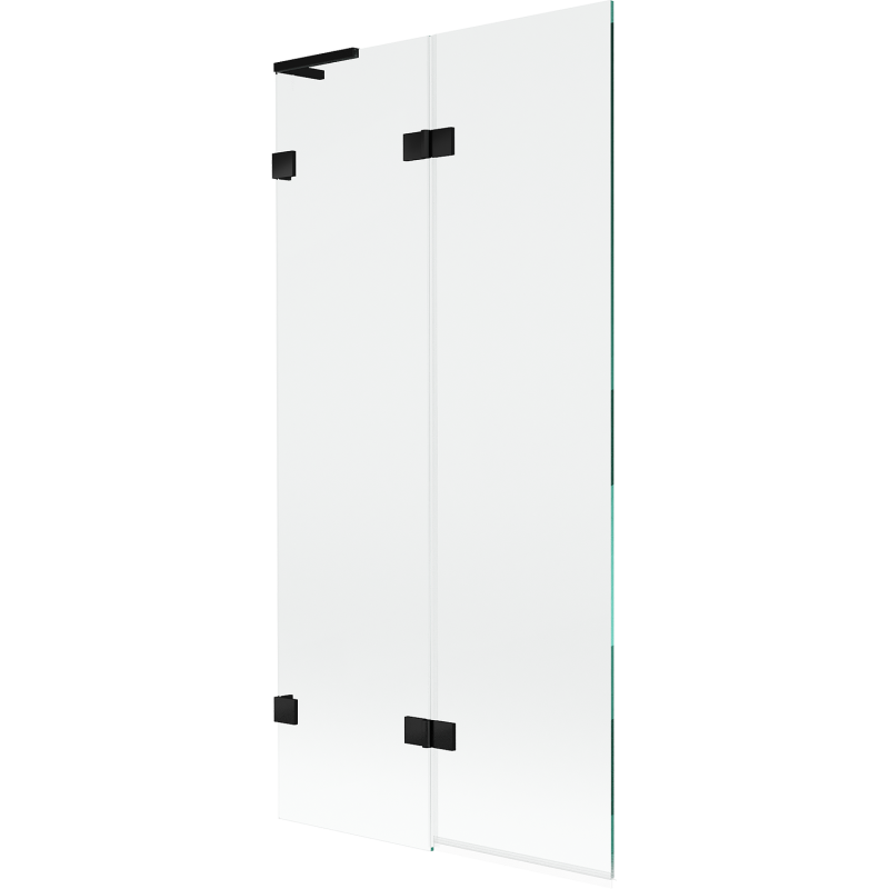 Mexen Lunar L voniaus pertvara 2-dalių kairė 90 x 150 cm, skaidri, juoda - 897L-090-100-70-00-L