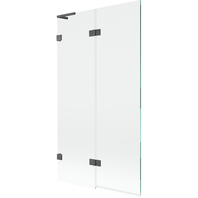 Mexen Lunar L vonios ekrano siena, 2 dalių, kairė, 100 x 150 cm, skaidri, šlifuotas pilkas - 897L-100-100-66-00-L