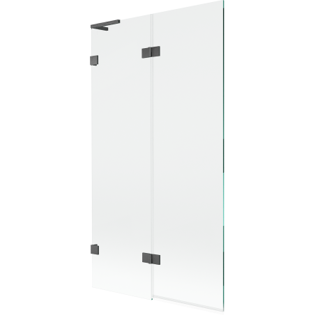 Mexen Lunar L vonios ekrano siena, 2 dalių, kairė, 100 x 150 cm, skaidri, šlifuotas pilkas - 897L-100-100-66-00-L