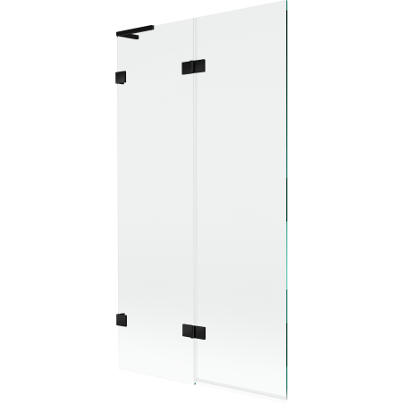 Mexen Lunar L vonios ekranas, 2-jų dalių kairinis 100 x 150 cm, skaidrus, juodas - 897L-100-100-70-00-L