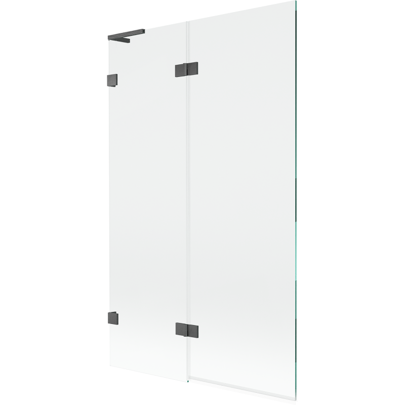 Mexen Lunar L dviejų dalių kairysis vonios ekranas 110 x 150 cm, skaidrus, šepetėlio pilka spalva - 897L-110-100-66-00-L