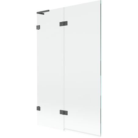 Mexen Lunar L dviejų dalių kairysis vonios ekranas 110 x 150 cm, skaidrus, šepetėlio pilka spalva - 897L-110-100-66-00-L