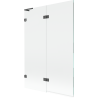 Mexen Lunar L vonios ekranas 2-dalių kairinis 120 x 150 cm, permatomas, ginklų pilkas šlifuotas - 897L-120-100-66-00-L