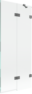 Mexen Lunar vonios ekrano 2-durys dešinės 80 x 150 cm, permatomas, gun metal - 897-080-100-95-00-P