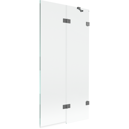 Mexen Lunar vonios dušo pertvara, 2-durų, dešinė 90 x 150 cm, skaidrus, pistoletinis metalas - 897-090-100-95-00-P