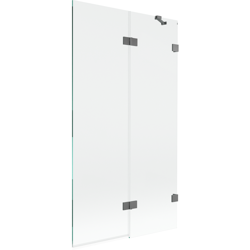 Mexen Lunar vonios dušo ekranas, 2-dalių, dešinysis, 100 x 150 cm, permatomas, gun metal - 897-100-100-95-00-P