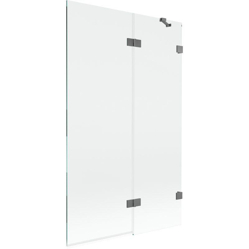 Mexen Lunar vonios kambario pertvara, dviejų sparnų, dešinė, 110 x 150 cm, skaidri, ginklų metalas - 897-110-100-95-00-P