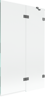 Mexen Lunar vonios kambario pertvara, dviejų sparnų, dešinė, 110 x 150 cm, skaidri, ginklų metalas - 897-110-100-95-00-P