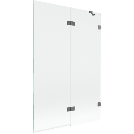 Mexen Lunar vonios ekranas, 2-jų sparnų, dešinysis 120 x 150 cm, skaidrus, ginklo metalo - 897-120-100-95-00-P