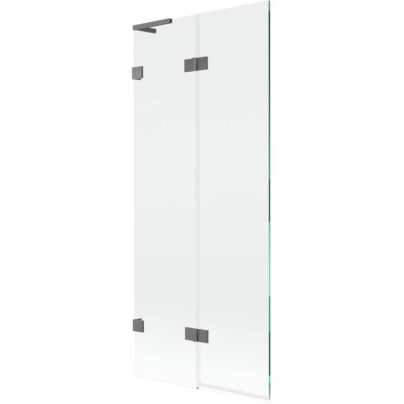 Mexen Lunar L vonios ekrano sienelė 2-duris kairysis 80 x 150 cm, skaidrus, gun metal - 897L-080-100-95-00-L