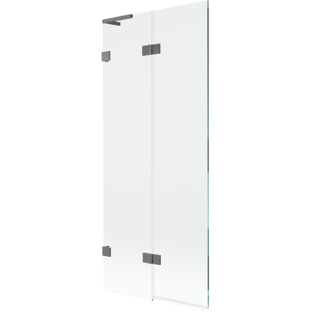 Mexen Lunar L vonios ekrano sienelė 2-duris kairysis 80 x 150 cm, skaidrus, gun metal - 897L-080-100-95-00-L