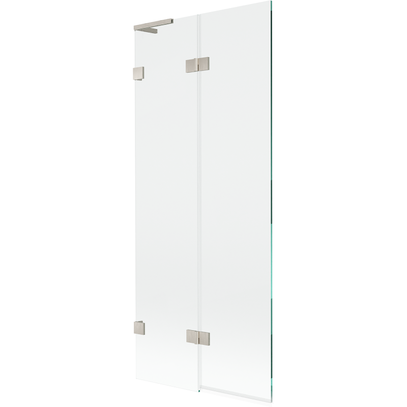 Mexen Lunar L vonios ekranas, dviejų durų, kairysis, 80 x 150 cm, permatomas, šlifuotas nikelis - 897L-080-100-97-00-L