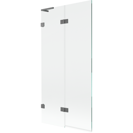 Mexen Lunar L vonios pertvara 2-durų kairė 90 x 150 cm, permatoma, tamsus metalas - 897L-090-100-95-00-L