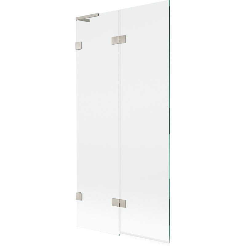 Mexen Lunar L vonios ekrano 2 sparnų, kairė pusė, 90 x 150 cm, permatomas, šepečiu nikeliuotas - 897L-090-100-97-00-L