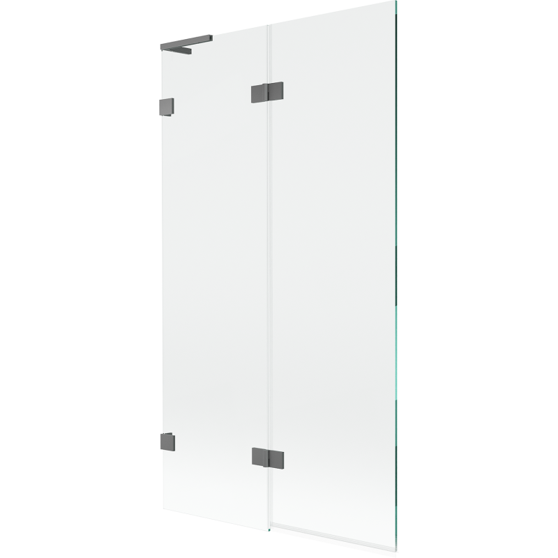 Mexen Lunar L vonios ekrano 2-durų kairysis 100 x 150 cm, skaidrus, pistoletinis metalas - 897L-100-100-95-00-L