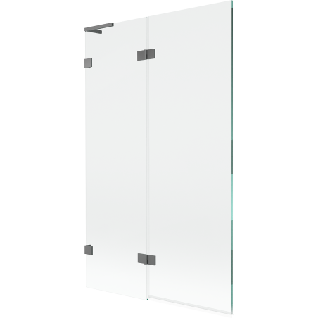 Mexen Lunar L vonios ekranas, 2-jų dalių, kairinis, 110 x 150 cm, skaidrus, tamsus metalas - 897L-110-100-95-00-L