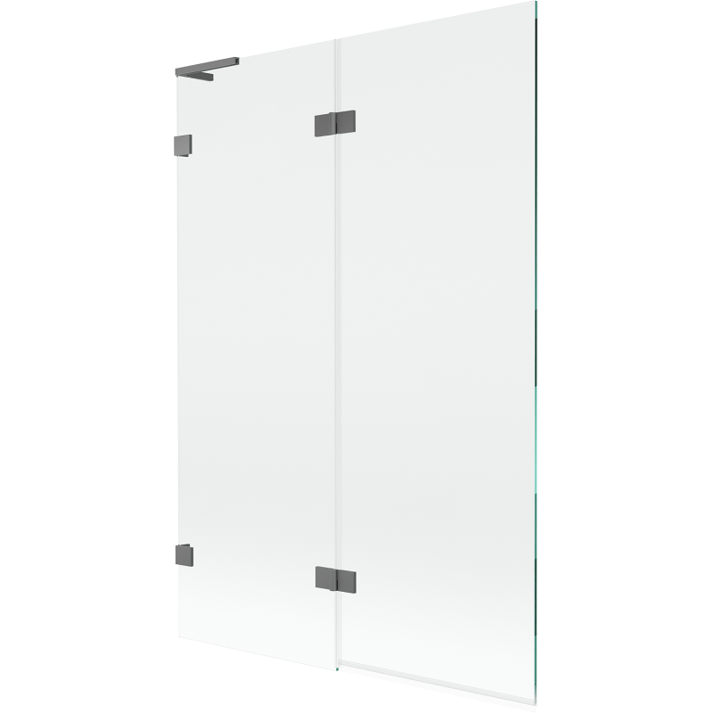 Mexen Lunar L vonios ekrano 2-jų durų kairinis 120 x 150 cm, skaidrus, ginklų metalas - 897L-120-100-95-00-L