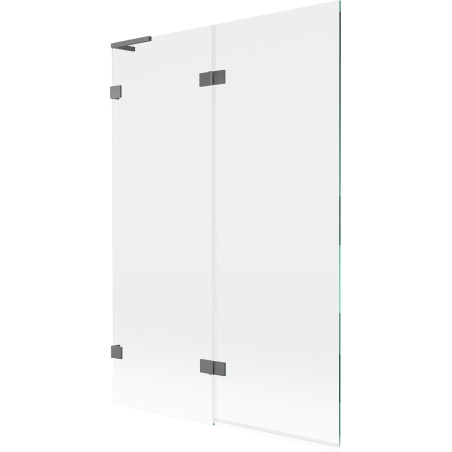 Mexen Lunar L vonios ekrano 2-jų durų kairinis 120 x 150 cm, skaidrus, ginklų metalas - 897L-120-100-95-00-L