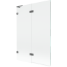 Mexen Lunar L vonios ekrano 2-jų durų kairinis 120 x 150 cm, skaidrus, ginklų metalas - 897L-120-100-95-00-L