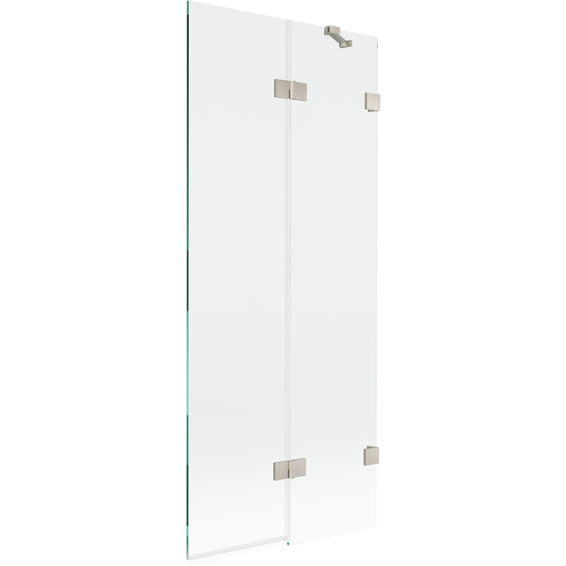 Mexen Lunar vonios skydelis 2-durų, dešinys 80 x 150 cm, skaidrus, šlifuotas nikelis - 897-080-100-97-00-P