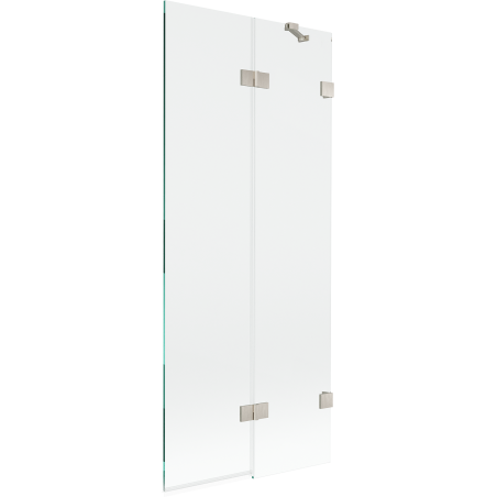 Mexen Lunar vonios skydelis 2-durų, dešinys 80 x 150 cm, skaidrus, šlifuotas nikelis - 897-080-100-97-00-P