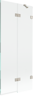 Mexen Lunar vonios skydelis 2-durų, dešinys 80 x 150 cm, skaidrus, šlifuotas nikelis - 897-080-100-97-00-P