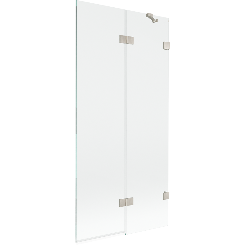 Mexen Lunar vonios pertvara, 2-durių, dešinė, 90 x 150 cm, skaidri, valytu nikelu - 897-090-100-97-00-P