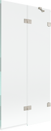 Mexen Lunar vonios pertvara, 2-durių, dešinė, 90 x 150 cm, skaidri, valytu nikelu - 897-090-100-97-00-P