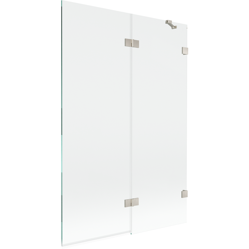 Mexen Lunar vonios ekranas dviejų dalių dešinys 120 x 150 cm, skaidrus, šlifuotas nikelis - 897-120-100-97-00-P