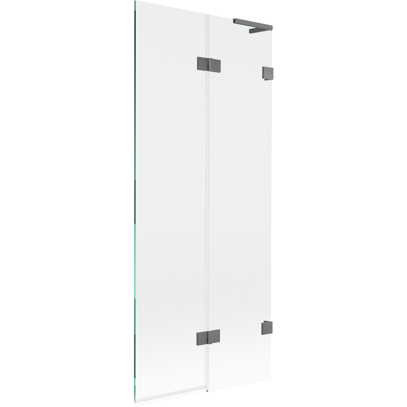 Mexen Lunar L vonios ekrano 2-jų dalių dešinys 80 x 150 cm, permatomas, tamsus metalas - 897L-080-100-95-00-P