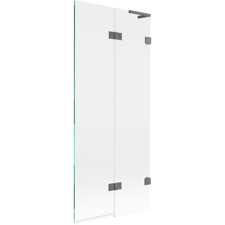 Mexen Lunar L vonios ekrano 2-jų dalių dešinys 80 x 150 cm, permatomas, tamsus metalas - 897L-080-100-95-00-P