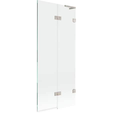 Mexen Lunar L vonios sienelė 2-sparnų dešinė 80 x 150 cm, permatoma, šlifuotas nikelis - 897L-080-100-97-00-P
