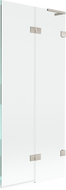 Mexen Lunar L vonios sienelė 2-sparnų dešinė 80 x 150 cm, permatoma, šlifuotas nikelis - 897L-080-100-97-00-P